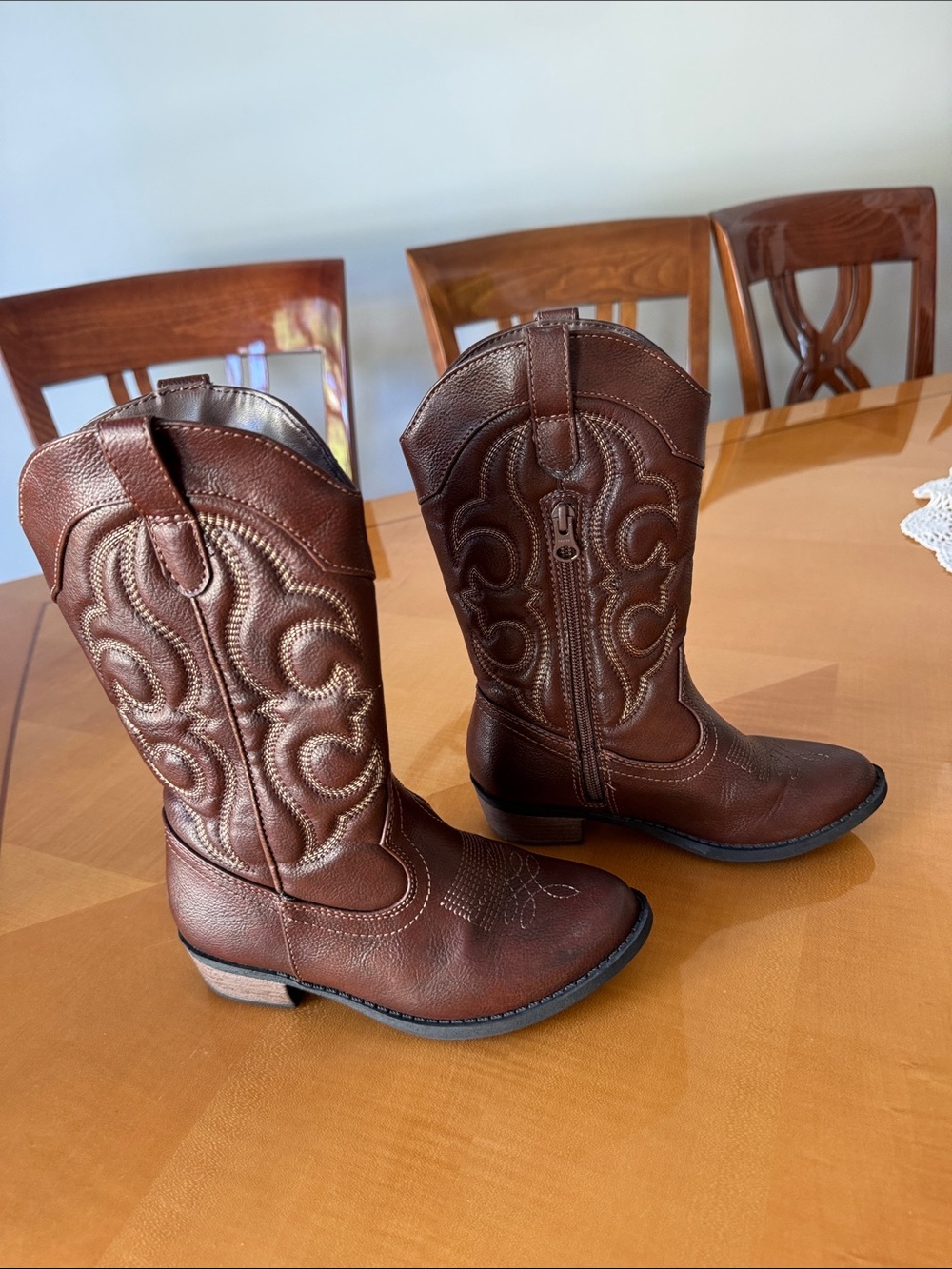 Cat  Jack. Classic kids Brown Western Ankle Boots size1